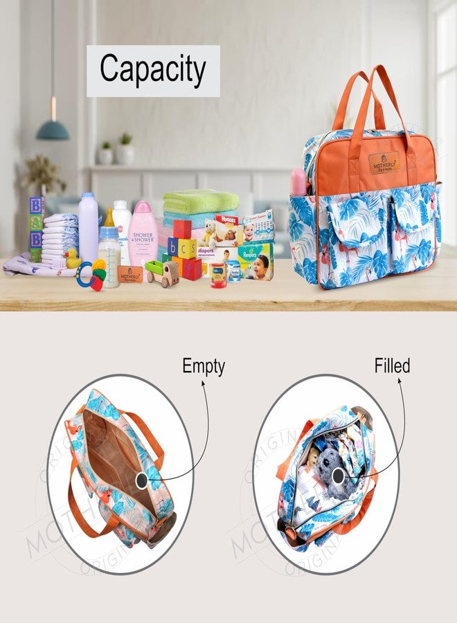 Motherly Grace Tote Diaper Bag for Mothers for Travel with Changing Mat and 6-Month Warranty | Maternity Hospital Bag for Newborn | Water-Resistant Baby Bag for mom - Flamingo - Image 4